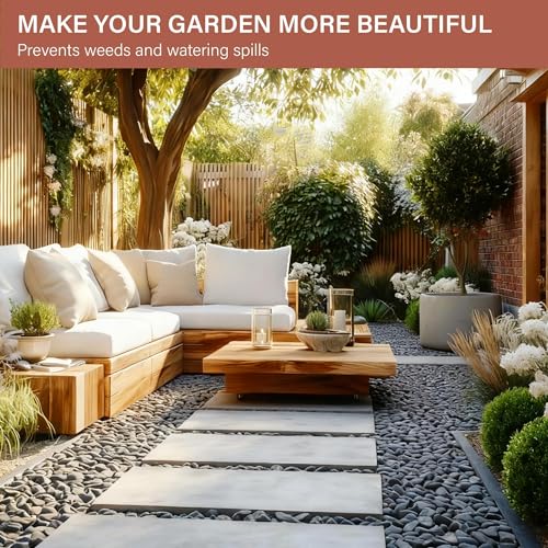 NUPICK 30lb Mexican Beach Pebbles, 2-3" Black River Rocks for Landscaping, Smooth Garden Rocks for Outdoor Paving, Natural Black Pebbles for Plants, Decorative Stones for Planters, Fish Tank, Fountain - color: Gray, size: 2-3", 30lb