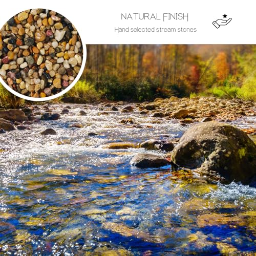 3Lb Pebbles for Indoor Plants,River Rocks for Succulent Plants,Aquarium Gravel,Decorative Stones Bonsai Garden Pebbles,Aquarium Rocks for Landscaping,Plants,Vase Fillers (Brown) - color: Brown