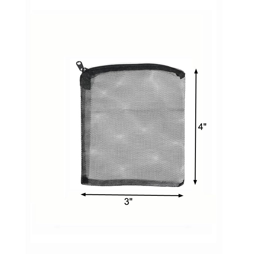 AQUANEAT 10pcs Aquarium Filter Media Bags, Fish Tank Coarse Mesh Bags with Plastic Zipper for Activated Carbon (3" x 4") - size: 3" x 4"