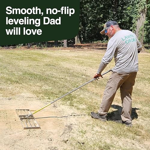 Rocklin™ Lawn Leveling Rake – 22” x 10” Stainless Steel Leveling Tool with 78” Handle | Smooth & Level Soil or Grass | Durable Leveling Tool for Lawn, Yard | Fathers Day Gift for Dad, Husband & Men - size: 22 Inches