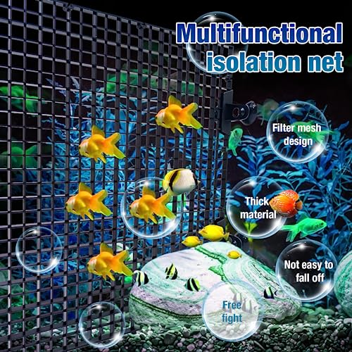 Hoypeyfiy 8 Pieces Fish Tank Divider with Sucker Clips 30x30cm/11.8x11.8“ Aquarium Filter Bottom Divider Partition Separator