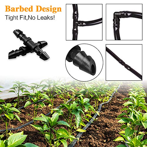 70 Pack Drip Irrigation Universal 1/4" Barbed Coupling Fitting, Barbed Connectors for 1/4" Drip Tubing - size: 70P-Coupling Fittings