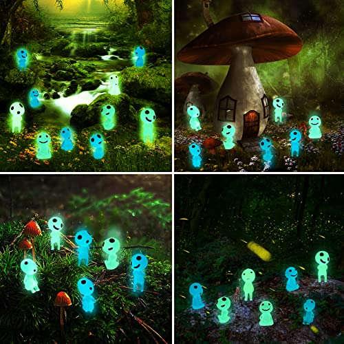 CCINEE 20Pcs Glow in Dark Tree Elves Fairy Luminous Ghost Micro Landscape Accessories Miniature Tree Elves Decoration for Garden Landscape Aquarium Dollhouse Potted Plants Decoration - style: Regular