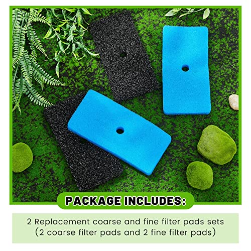 Retisee 2 Sets Replacement Pond Filter Pads for Outdoor Ponds Coarse and Fine Filter Pads Set Compatible with 52231 and 52229 Box for Fish Pond Filters Pump/Motor Water Aquarium Fountain