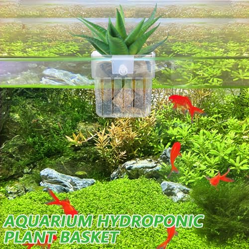6 Pcs Aquarium Plant Holders, Hanging Aquatic Planter Cups with Hole, Adjustable Acrylic Fish Tank Plant Pot, Aquarium Plant Holder for Fish Tank Aquaponic Plant Cultivation and Aquascape Decorations