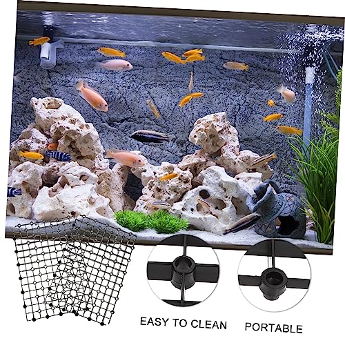 2pcs Aquarium Divider Filtering Plate Easy to Install Fish Tank Accessory for Bottom Isolation and Prevention Suitable for Freshwater Tanks - color: Black