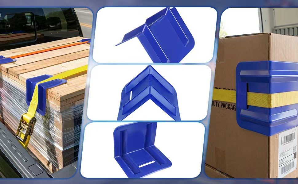 JUCHEN 12in Flatbed Edge Protector, Edge Corner Tie Down Protector, Protects Cargo Edges from Wear & Tear, (10Packs)