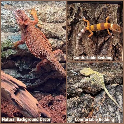 Tfwadmx Thickened Cork Terrarium Bark Background, 11.8"x15.7" Natural Cork Bark for Reptiles Bearded Dragon Climbing Mat Reptile Climbing Wall Terrarium Background Decor for Lizard Gecko Snake - size: 1Pcs 11.81*15.75inch