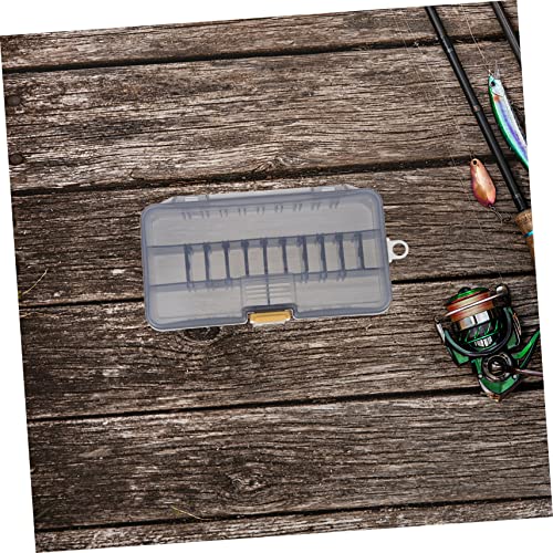 Happyyami 2pcs Fishing Gear Boxes Double-sided Bait Storage Containers for Hooks and Lures Portable and Lightweight Fishing Accessory Organizer Tea - color: Light Grey