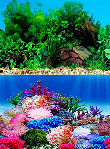 ELEBOX Fish Tank Stickers Wallpaper Seaweed Background Aquarium Background Decoration Water Plants Fish Tank Background 15.7"x 40" - color: Type G