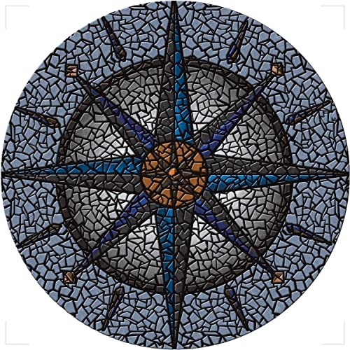 Decorative Pool Art - Poolmat - 50+ Designs Easy to Install and Remove - size: 29" in Diamater, style: Compass
