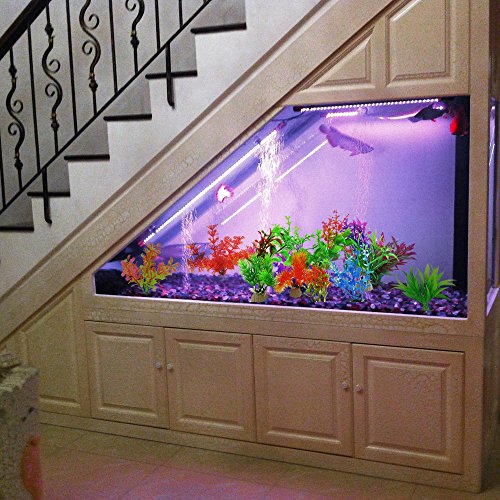 COMSUN 10 Pack Artificial Aquarium Plants, Small Size 4 to 4.5 inch Approximate Height Fish Tank Decorations Home Décor Plastic - color: Assorted Color