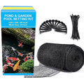 BUZIFU Pond Netting, 15 x 20FT Heavy Duty Pond Net for Koi Ponds, Garden Pool Fine Mesh Netting Kit for Leaves, Protects Koi Fish from Birds Cats Predators, with 14 Stakes and 30 Cable Zip Ties - size: 15x20FT