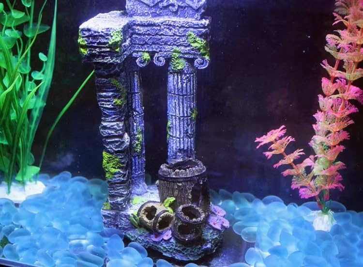 Aquarium Fish Tank Stone Decoration Artificial Roman Column Ruins Castle Ornaments Decor Accessorie