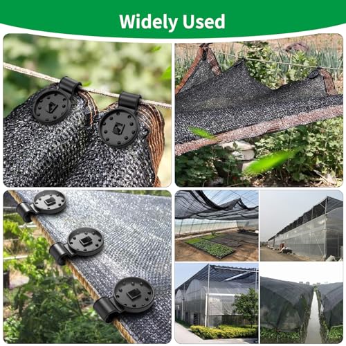 Heavy Duty Round Shade Cloth Clips 40 Pcs - Plastic Garden Net Clamps for Shade Cloth for Garden, Tarp Clips Heavy Duty, Anti Bird Netting, Sun Shade Sail, Windproof Awning Clamp