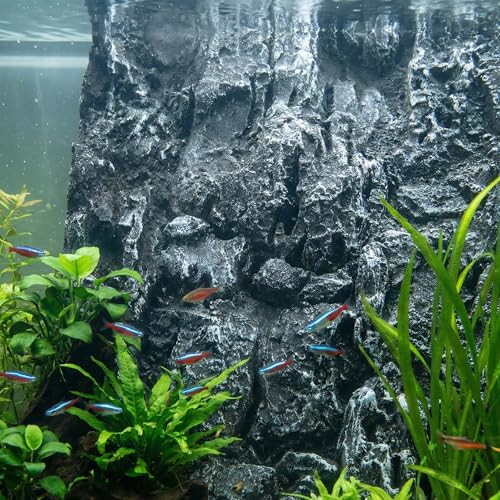 Toddmomy Rock Terrarium Background 3D Reptile Habitat Backgrounds, 17.7x11.8in Decorative Backdrop for Tanks Bearded Dragons Lizard Gecko Spider Chameleon Turtle Fish