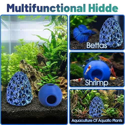 2PCS Shrimp Hides for Aquarium, Shrimp Hide and Aquarium Shrimp Hideout, Decor Caves for Shrimp Tank Accessories