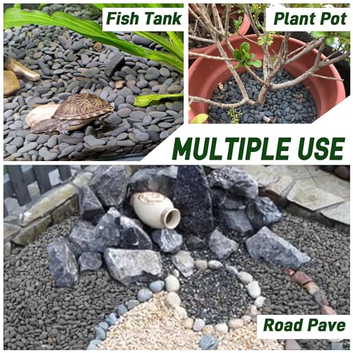 Quibbay 45 LB Mexican Beach Pebbles, 0.4-1 Inch Natural Unpolished Bulk Rocks, Decorative River Rocks for Landscaping Garden Paving Plant, Rocks for Walkways and Outdoor Decorative Stone, Grey - size: 45 Pounds, 0.4-1 Inch