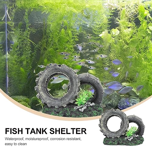 DOITOOL Fish and Shrimp Hideout House Cars Ornament Cars Accessories Desktop Accessories Fish Hideaway Aquarium Hideouts Aquarium Decoration Tank Decor Tank Decorations Tire