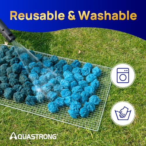 AQUASTRONG Pool Filter Balls for Sand Filter Pump, 7.7 lbs Reusable Sand Filter Balls (Replaces 250 lbs Pool Filter Sand), Efficient Blue Filter Balls for Swimming Pools, Filter Pumps, Aquariums - color: Blue(Pro+), size: 7.7lbs