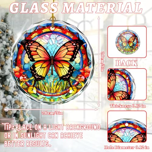 Stained Glass Butterfly Ornament - Christmas Tree Decor, Gift Exchange Present - color: Butterfly