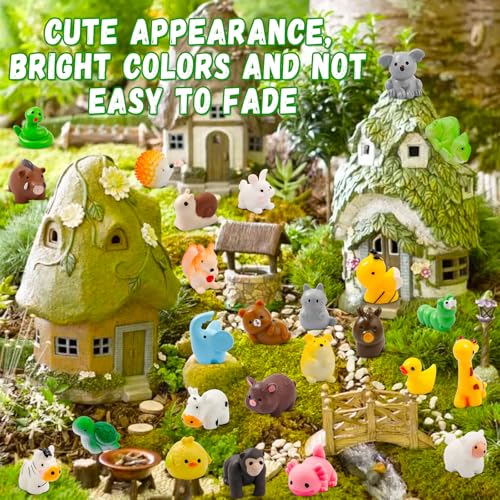 42 Pcs Mini Resin Animals 42 Styles Resin Animals Figurines Bulk for Micro Fairy Party Favors Garden Hide Accessories Dollhouse Crafts Decor - style: 42Pcs-Animals