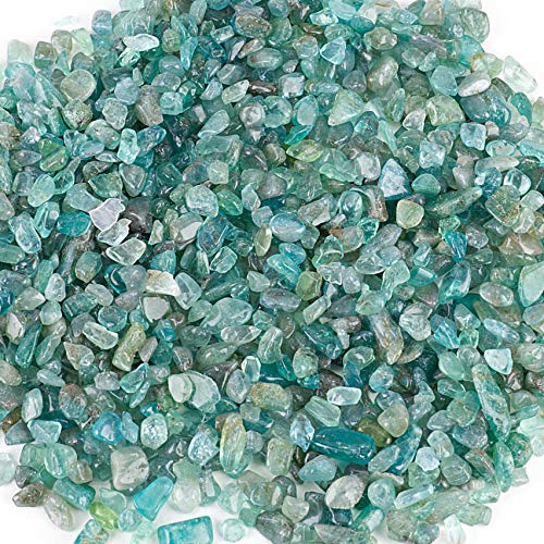 Cherry Tree Collection 1/2 Pound Polished Tumbled Gemstone Chips, Pebbles, Crystal Chips Bulk for Jewelry Making, Healing, Plants, Succulents, Aquariums, Decoration, Chakra (Apatite) - color: Apatite