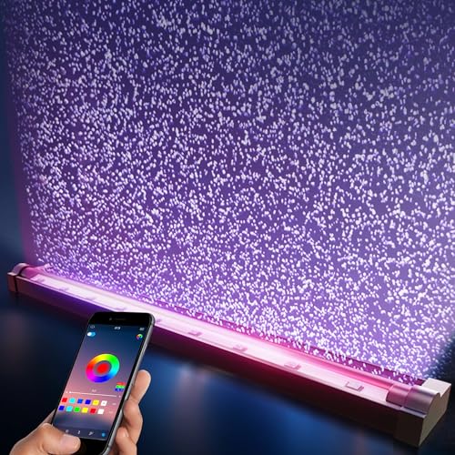 Smart App-Controlled LED Aquarium Light with 16 Million Colors, 12 Dynamic Effects, Fish Tank Light with Nano Air Bubble for Aquarium Bubbler Decorations, Submersible Fish Tank Accessories - 11.2'' - size: 11.2 inches