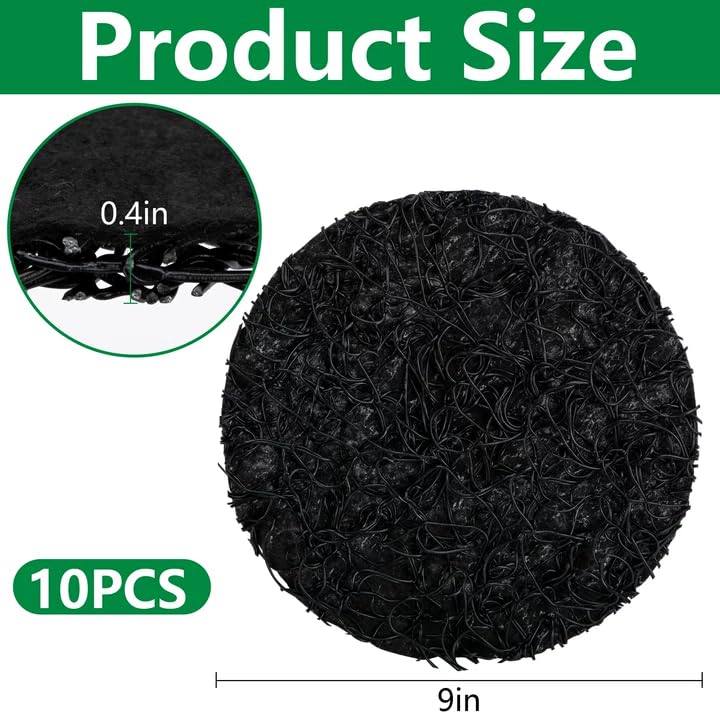 10 Pack Pot Mesh Drainage Discs, 9 Inch Thickened Drainage Hole Insert Pads, Reusable Plant Pot Bottom Mesh Mats for Indoor Outdoor Gardening to Prevent Soil Loss and Keep Root Healthy - color: 9 Inch-10 Pcs