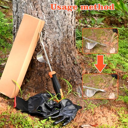 BokingOne Hand Weeder Tool - V-Shaped Stainless Durable Unique Lever Design Weed Puller Tool with Anti-Slip Rubberized Handle for Effortless Dandelion Their Roots & Weed Removal. - color: Lever Design Weed Puller Tool