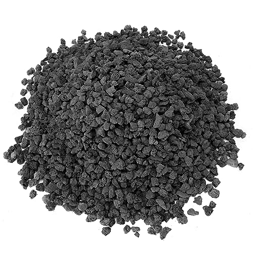 Skyflame 10LB Lava Rocks for Fire Pits, Fire Tables, Fireplaces, Garden Landscaping Decoration, Indoor and Outdoor Use, 1/10"-1/5" Natural Sizes, Black Earth - color: Black, size: 1/10"-1/5"