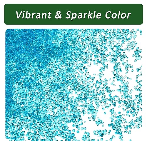 BXI 4.4 Lbs Small Aquarium Substrate Gravel Sand, Polished Smooth Fish Tank Gravel, Colorfast Uncoated Vibrant Blue Sea Glass, Decorative Stones for Vase Fillers, Fairy Garden, Potted Plants - color: Blue Glass Sand, size: 4.4 lbs, 0.04''-0.12''(Mini)