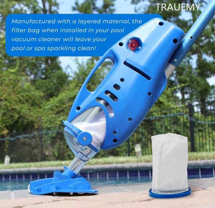 X-treme Multilayer Filter Bag,Sand & Silt Filter Bag, Compatible with Pool Blaster Max, Catfish Ultra, iVac 250, iVAC C2, Volt FX-4 and Jacuzzi JPV200 Handheld Pool Vacuums