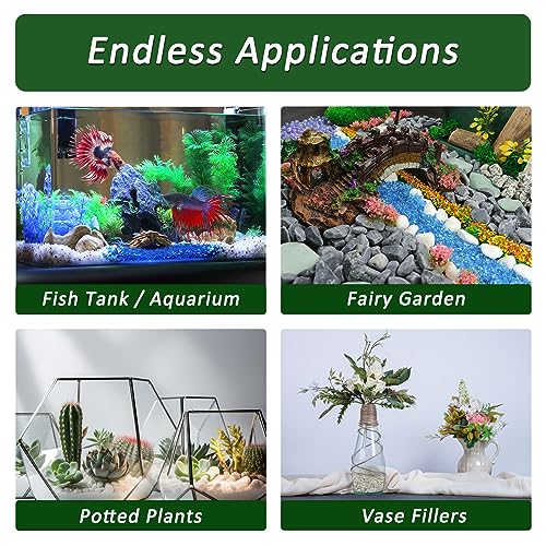 BXI 2.2 Lbs Small Aquarium Substrate Gravel Sand, Polished Smooth Fish Tank Gravel, Colorfast Uncoated White Natural Pebbles, Decorative Stones for Vase Fillers, Fairy Garden, Potted Plants - color: White Pebble, size: 2.2 lbs, 0.24''-0.40''(Medium)
