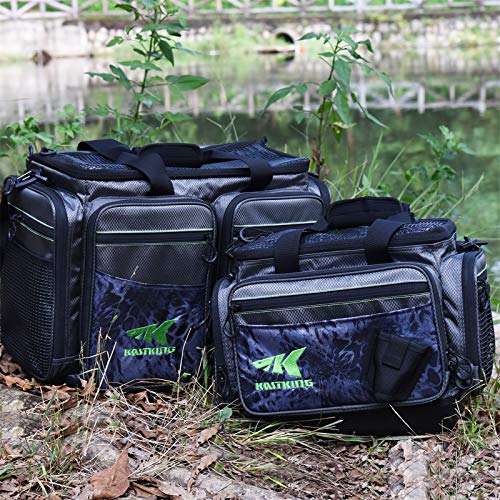KastKing Fishing Gear & Tackle Bags - Saltwater Resistant Fishing Bags - Fishing Tackle Storage Bags - color: B2: Large-Lunker(Without Trays, 19.7"x13"x10.6")-Blackout