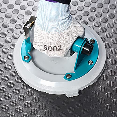 8" vacuum Suction Cup for Granite & Glass Lifting, Vacuum Suction Cup Vacuum Glass Lifter with Metal Handle and ABS Pump,500 lbs Load Capacity(Gray suction cup) - size: 8" mental suction cup