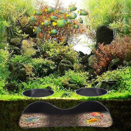 Fish Tank Decor Aquarium Cave - 2-Hole Aquarium Tunnel Fish Tank Cave + 360° View | Under Gravel Fish Hideout Fish Tank Accessories for Betta Fish, Shrimp, Corydora, Pleco (Black Round) - color: Black Round