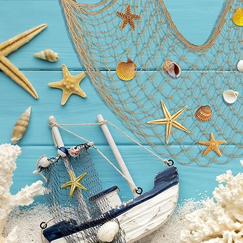 2 Pack Fish Net Decorations for Party - color: Caramel