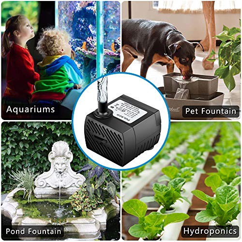 95GPH 5W Mini Submersible Water Pump with 3.3 ft Tubing for Aquarium Fish Tank, Pond, Fountain, Hydroponics