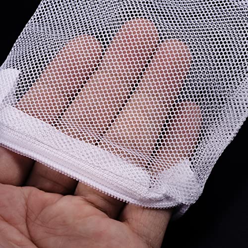 PATIKIL Aquarium Filter Media Bags 10x10cm 4 Pack Fish Tank Mesh Bags with Zipper White