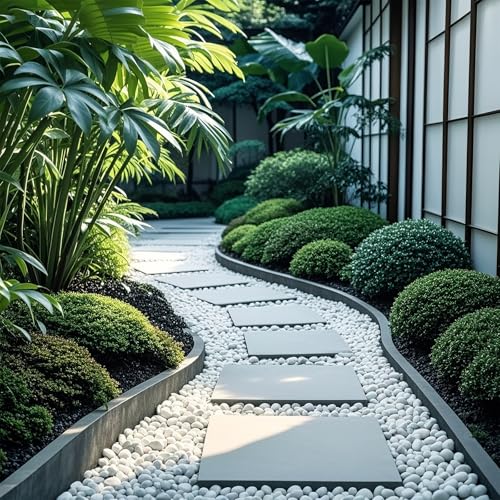 River Rocks for Landscaping,20lbs White Pebbles for Indoor Plants, 0.5-1.2 Inch Decorative Rocks for Planters, High Polished Stones for Vase Filler Fish Tank Garden - size: 0.5-1.2 inch, style: 20 lbs