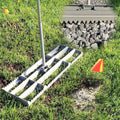 Lawn Leveling Rake, 2-in-1 Double-Side Leveler with 20 Marking Flags for Low Spot, 30" Heavy Duty Stainless + Powder Coated Landscape Rake, Flat & Serrated Side for Soil Dirt Sand Gravel, Yard Garden