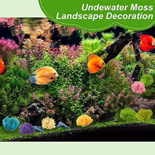 Canlierr 7 Oz Colored Fake Moss Preserved for Crafts Artificial Decorative Moss Faux Garden Dried Floral Forest for Terrariums Wall Decor Fairy Gardens Wedding Floral Project(Mixed Color)
