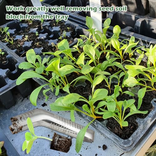 1PCS Seedling Transplant Tongs Stainless Steel Seedling Starters Remove Tongs Seedling Transplanting Tool Seedling Easy Transplanter with Anti-Slip Grasp Tips to Reduce Damage to Roots