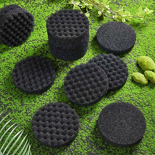 Uiifan 20 Packs Aquarium Filter Pads Bulk Compatible with Fluval Fx4/ Fx5/ Fx6 Canister Filter Media Replacement Parts Compatible with Fx4 Replacement Foam Pads Sponge Aquarium Accessories, Black