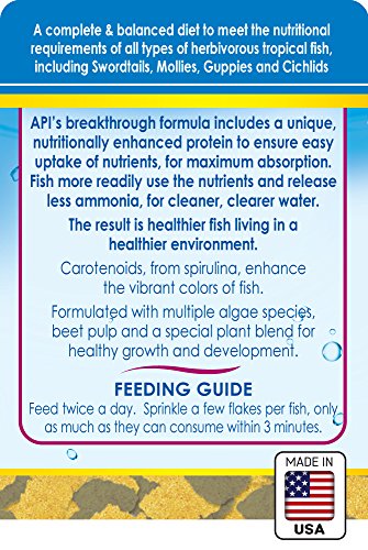 API TROPICAL GREENS FLAKES Tropical Fish Greens Flakes Fish Food 1.1-Ounce Container - size: 1.1 Ounce (Pack of 1), style: Tropical Greens