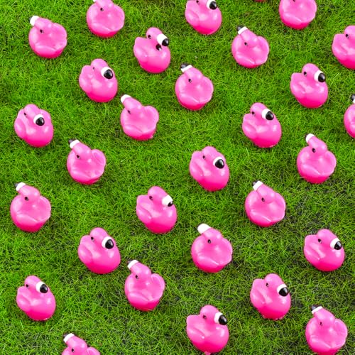 200PCS Mini Resin Animals Cute Rose Pink Tiny Flamingo Ducks, Miniature Figures to Hide, Small Animal Accessories Bulk for Topper Garden Dollhouse Landscape Aquarium Ornaments DIY Crafts & Decor - color: Mini Flamingos-200pcs