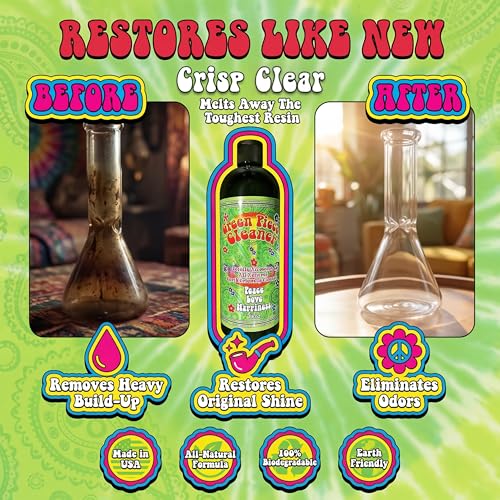 Green Piece® Glass Cleaner 1 Bottle (Made in USA)- All Natural Earth Friendly Multi-purpose Cleaner for Metal, Ceramic, Water Pipe 16 oz - style: 1. 16 Fl oz ( Pack of 1)