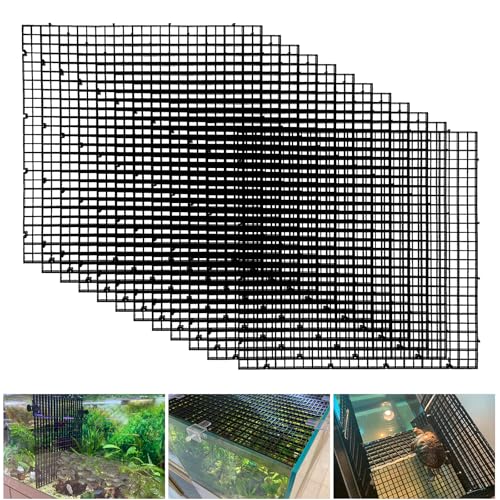 Plastic Egg Crate Fish Tank Divider Aquarium Filter Bottom Plastic Grid Fish Tank Isolation Board Black Egg Crate Tray((Black, 12pcs 11.8X11.8Inch with 0.35Inch Hole) - color: Black, size: 12pcs 11.8X11.8Inch with 0.35Inch hole