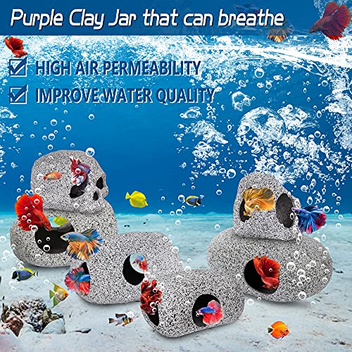 Aquarium Decorations Cave Fish Tank Accessories Rock Decor for Shrimp Cichlid Hiding Breeding Small Fish Bowl Hide Decoration Betta Toys Hideout Stones House（Small） - size: Small (1 Piece)